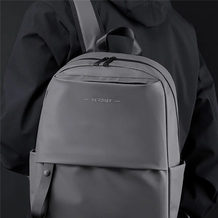 WEPOWER 1216 Waterproof Nylon Travel Backpack Men Casual Dual Shoulder Laptop Bag - Grey