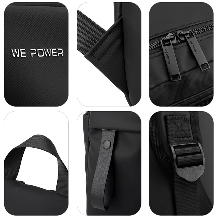 WEPOWER 1216 Waterproof Nylon Travel Backpack Men Casual Dual Shoulder Laptop Bag - Grey