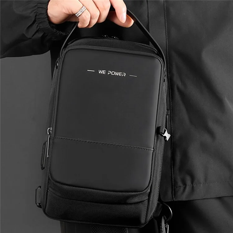 WEPOWER 3001 Nylon Oxford Cloth Chest Bag Waterproof Casual Men Single Shoulder Bag - Schwarz