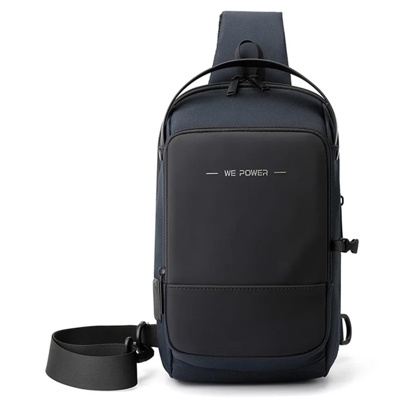 WEPOWER 3001 Borsa a Spalla in Nylon Oxford Impermeabile Casual per Uomo - Blu Scuro