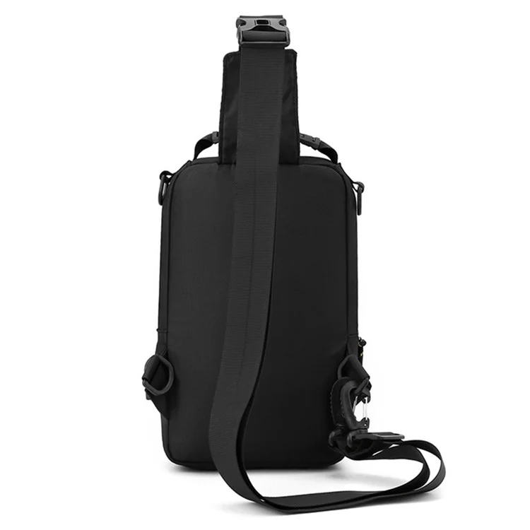 WEPOWER 5808 Bolsa de Peito Impermeável de Nylon Masculina Casual de Ombro Único com Porta USB - Preto