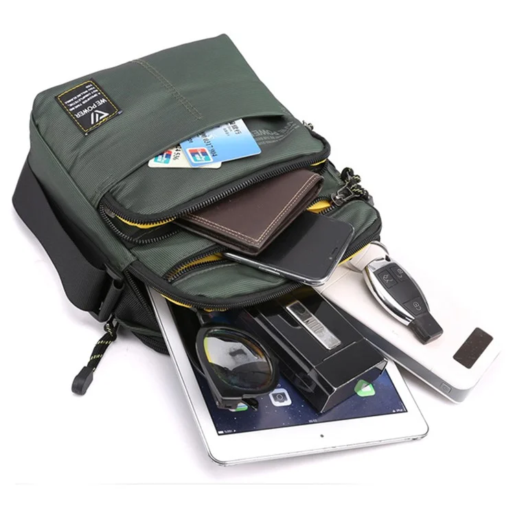 Bolso bandolera para hombres WEPOWER 5801, bolso de hombro para negocio, bolso de viaje de nailon - Verde