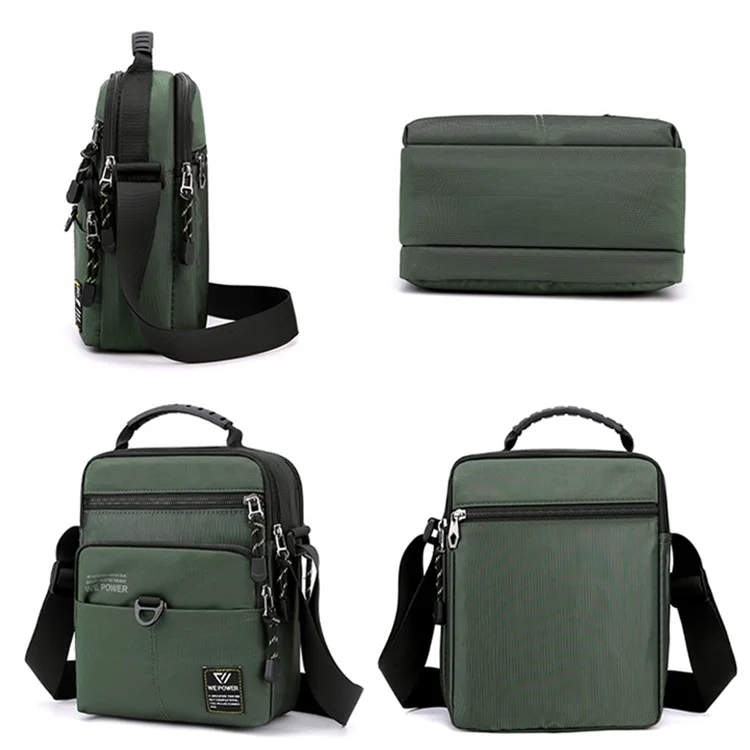 Bolso bandolera para hombres WEPOWER 5801, bolso de hombro para negocio, bolso de viaje de nailon - Verde