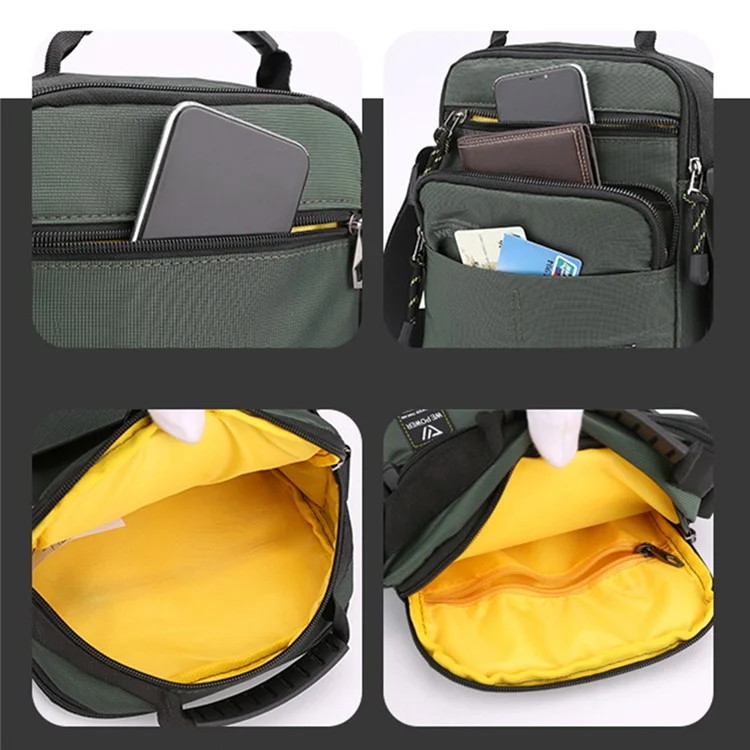 Bolso bandolera para hombres WEPOWER 5801, bolso de hombro para negocio, bolso de viaje de nailon - Verde