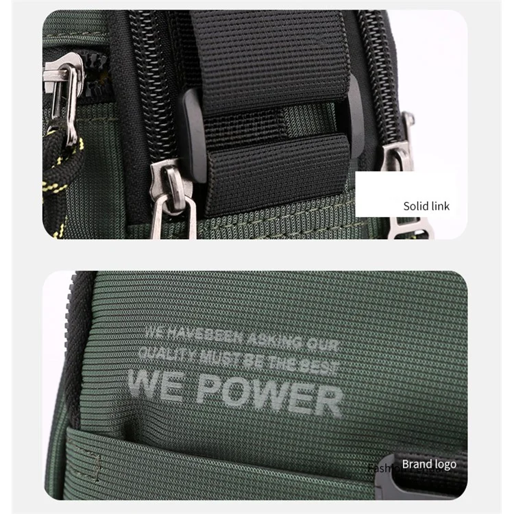 Bolso bandolera para hombres WEPOWER 5801, bolso de hombro para negocio, bolso de viaje de nailon - Verde