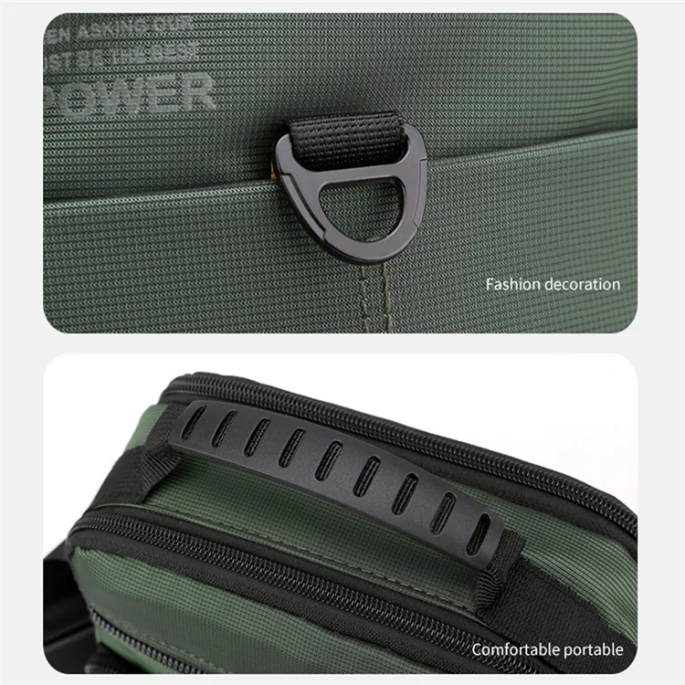 Bolso bandolera para hombres WEPOWER 5801, bolso de hombro para negocio, bolso de viaje de nailon - Verde