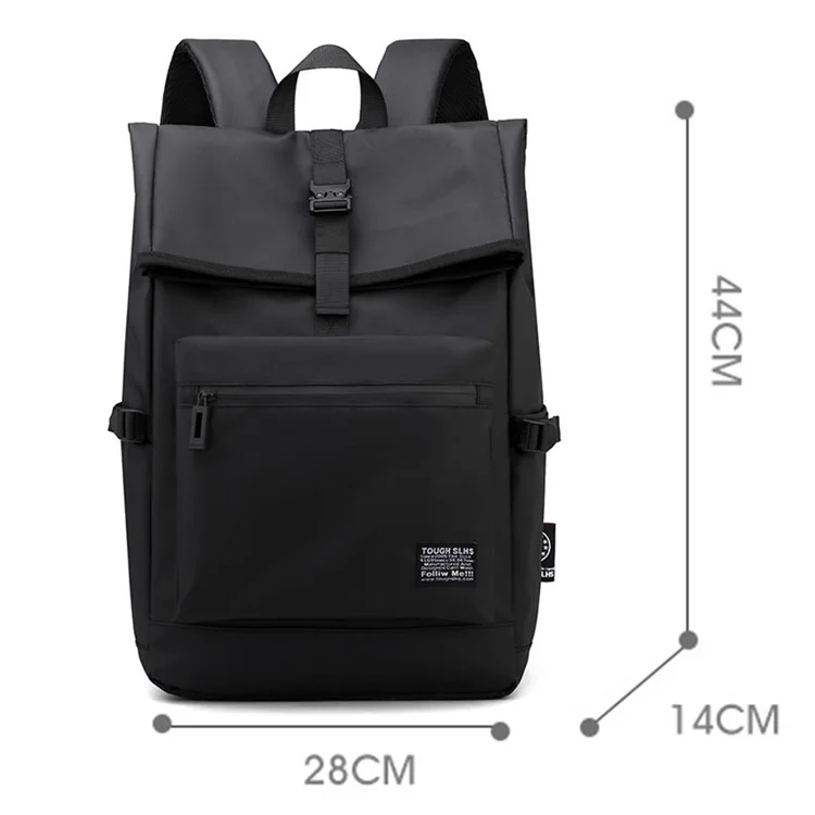 TOUGH SLHS 810 Nylon Leather-coating Cloth Backpack Travel Shoulders Bag Large Laptop Pouch Daypack - Dark Blue