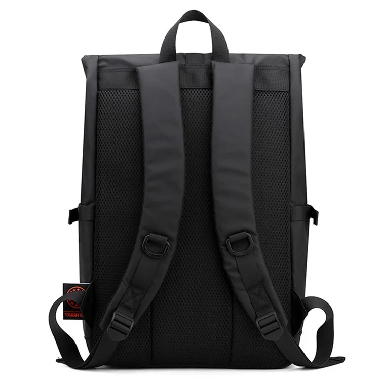 TOUGH SLHS 810 Nylon Leather-coating Cloth Backpack Travel Shoulders Bag Large Laptop Pouch Daypack - Dark Blue