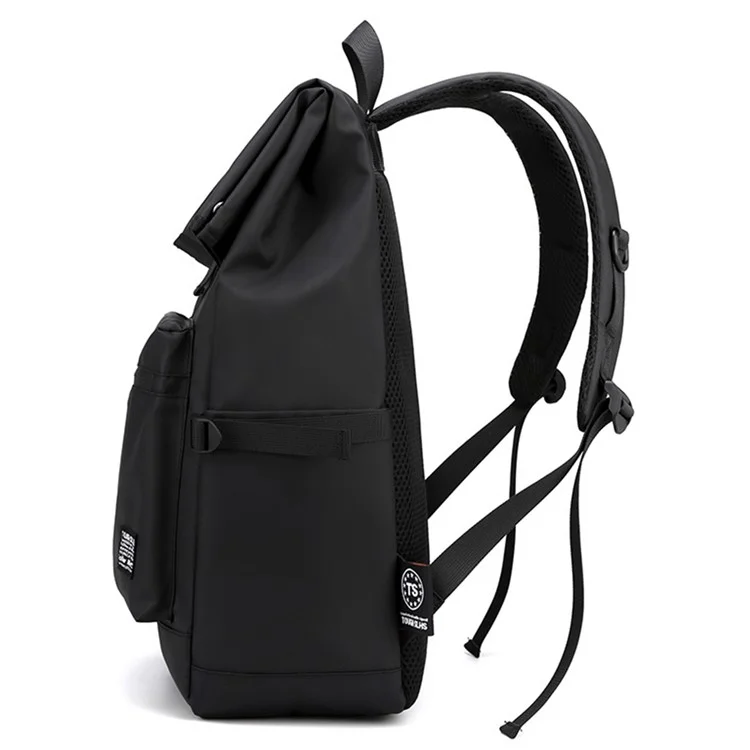 TOUGH SLHS 810 Nylon Leather-coating Cloth Backpack Travel Shoulders Bag Large Laptop Pouch Daypack - Dark Blue
