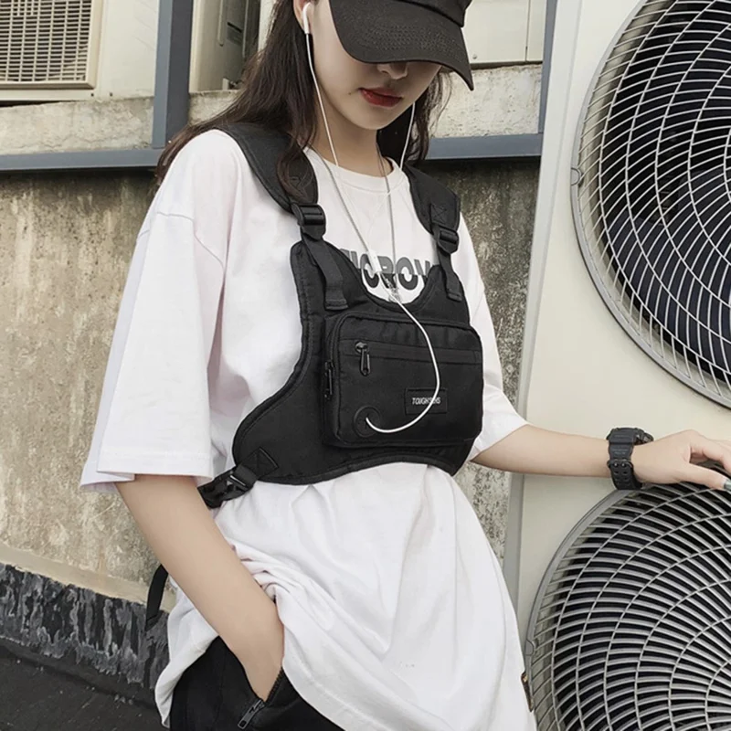 TOUGH SLHS 125 Chest Bag Polyester Vest Backpack Daypack Phone Holder Pouch for Men and Women