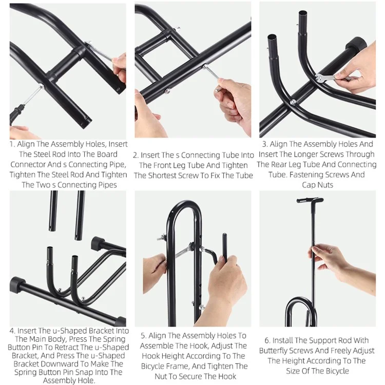 WEST BIKING YP0723017 2-In- 1 Bike Supported Hanger L-shaped Vertical Bicycles Parking Mount Holder Packing Rack
