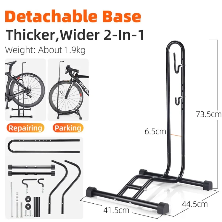 WEST BIKING YP0723017 2-In- 1 Bike Supported Hanger L-shaped Vertical Bicycles Parking Mount Holder Packing Rack