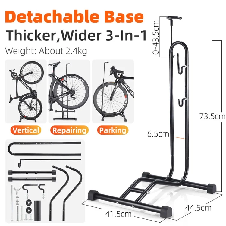 WEST BIKING YP0723017 3 In 1 Bicycles Mount Bike Supported Hanger L-shaped Vertical Parking Holder Packing Rack