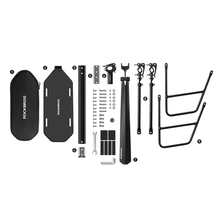 ROCKBROS Fahrrad-Gepäckträger Aluminiumlegierung Regal MTB Fahrrad-Sattelstützen-Tasche mit Schutzblech - Standard-Regal 