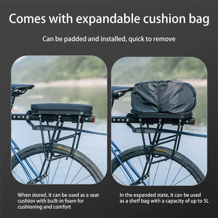 ROCKBROS Fahrrad-Gepäckträger Aluminiumlegierung Regal MTB Fahrrad-Sattelstützen-Tasche mit Schutzblech - Standard-Regal 