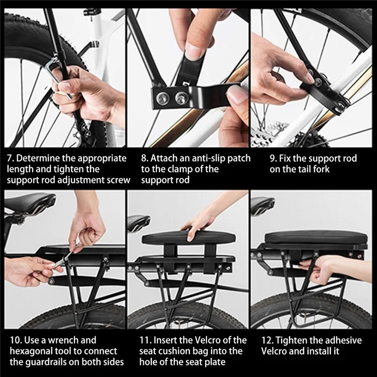 ROCKBROS Fahrrad-Gepäckträger Aluminiumlegierung Regal MTB Fahrrad-Sattelstützen-Tasche mit Schutzblech - Standard-Regal 