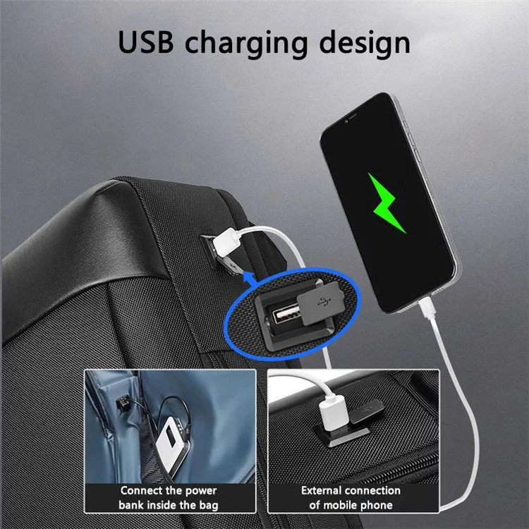 EURCOOL 8810 Mochila de Tecido Oxford com Porta USB para Carregamento