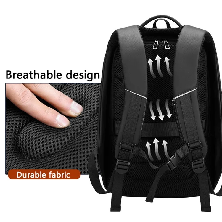 Sac à bandoulière de voyage pour homme EURCOOL 1755 avec port USB externe, version améliorée - Noir