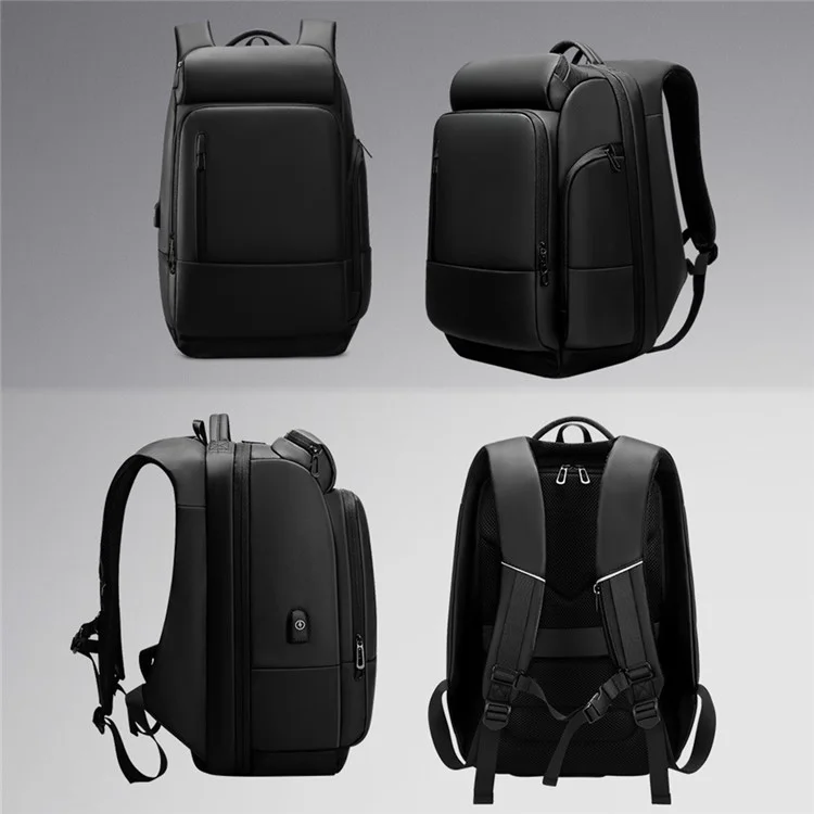 Sac à bandoulière de voyage pour homme EURCOOL 1755 avec port USB externe, version améliorée - Noir