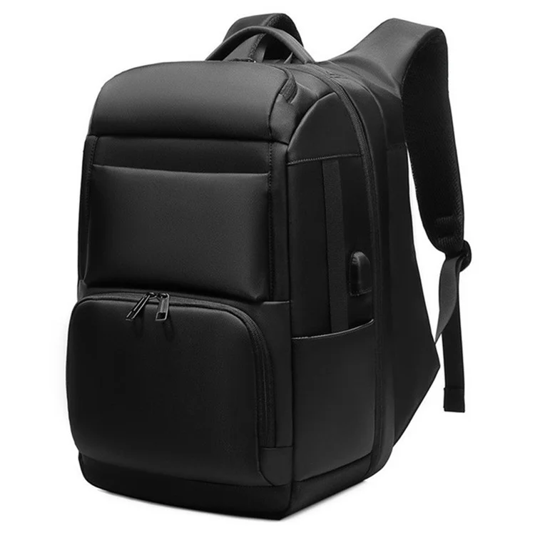 EURCOOL EC-0007 Laptop Backpack Nylon + Polyester Travel Shoulders Bag with External USB Port - Black