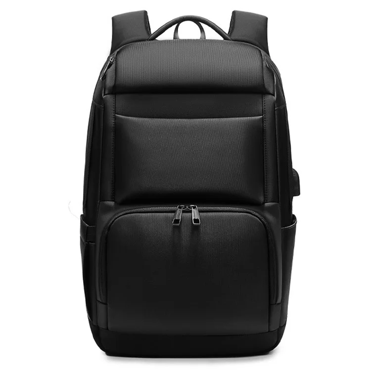 EURCOOL EC-0007 Laptop Backpack Nylon + Polyester Travel Shoulders Bag with External USB Port - Black