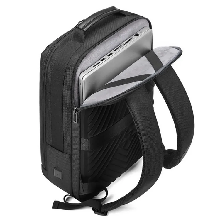 EURCOOL 8811 USB Design Dual Shoulders Bag Oxford Cloth + Polyester Laptop Backpack Travel Daypack - Black