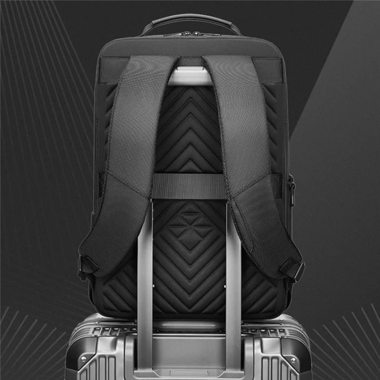 EURCOOL 8811 USB Design Dual Shoulders Bag Oxford Cloth + Polyester Laptop Backpack Travel Daypack - Black