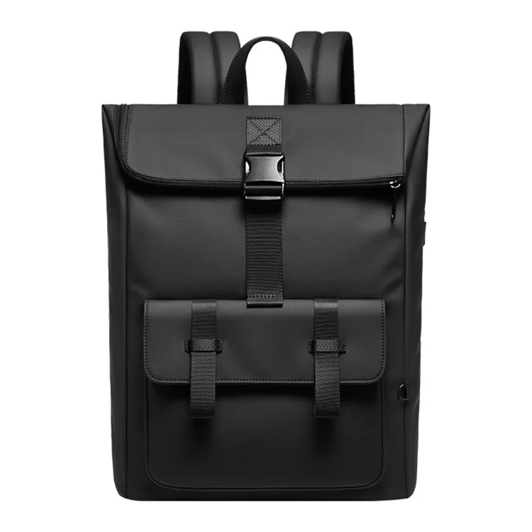 EURCOOL EC-6618 Waterproof Backpack Student Men Dual Shoulder Laptop Bag with USB Port
