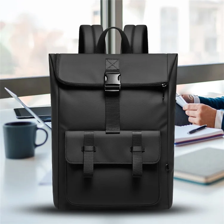 EURCOOL EC-6618 Waterproof Backpack Student Men Dual Shoulder Laptop Bag with USB Port