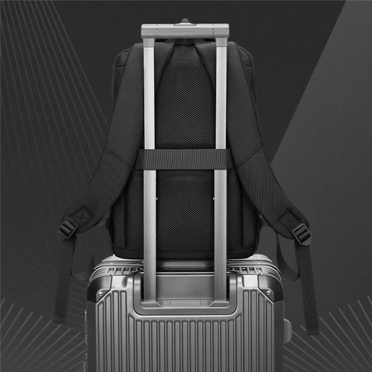 EURCOOL EC-6605 Mochila Ultrafina de 900D Fabric Men Dual Shoulder Laptop Bag com Porta USB
