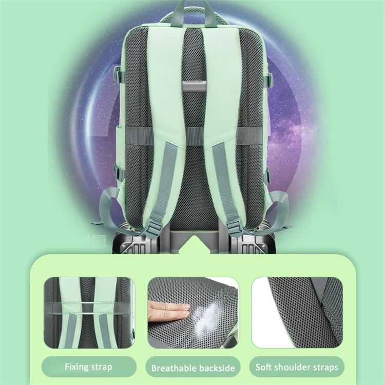 EURCOOL EC-6623 Herren Damen Casual Reiserucksack Verbundstoff Laptop Daypack - Schwarz