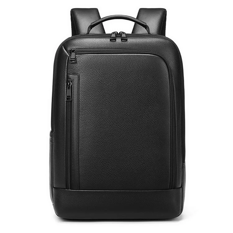 EURCOOL 8808 Primeira Camada de Couro de Vaca Mochila de Negócios Masculina Laptop Bag Dupla Bolsa de Ombro Daypack