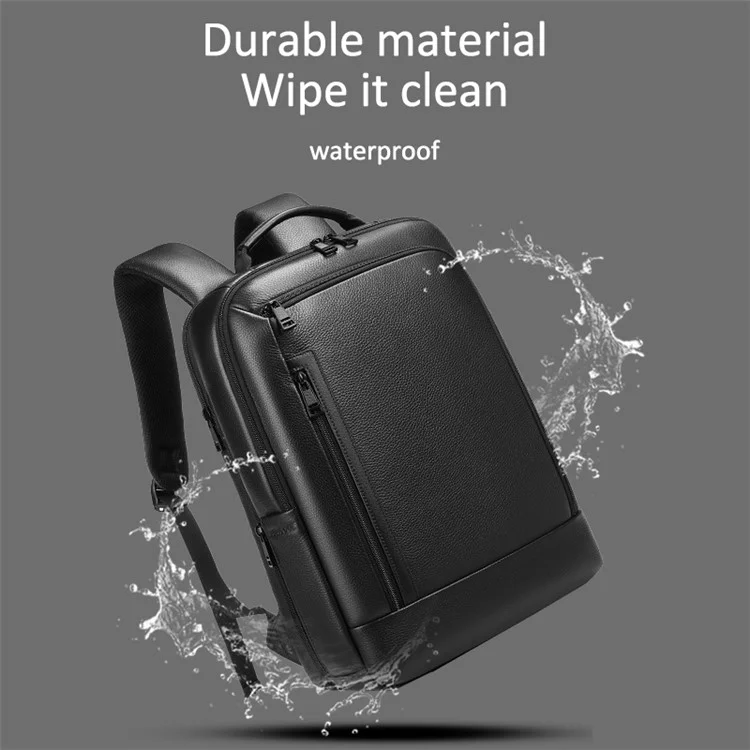 EURCOOL 8808 Primeira Camada de Couro de Vaca Mochila de Negócios Masculina Laptop Bag Dupla Bolsa de Ombro Daypack