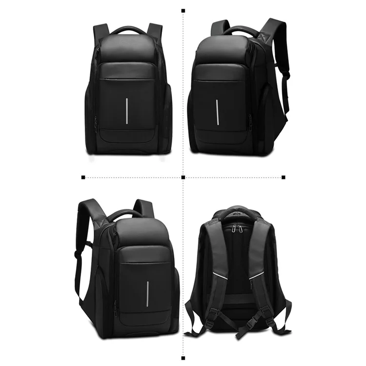 EURCOOL EC-0010 Business Commuting Men PVC Backpack Large Capacity Laptop Dual Shoulder Bag