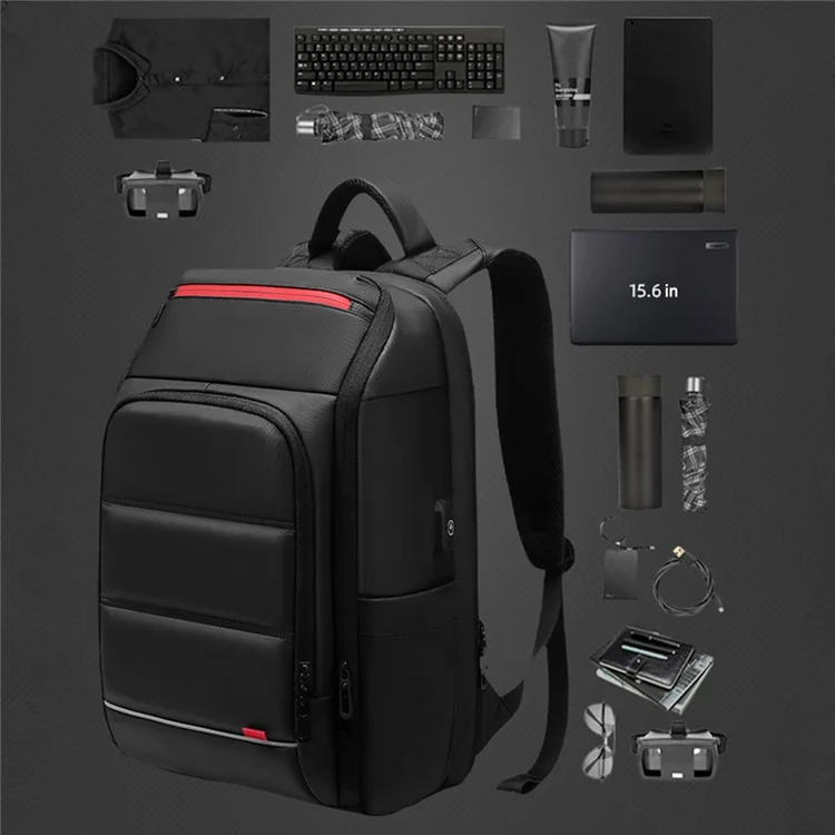 EURCOOL 0003 Mochila de Viagem de Negócios para Homens Anti-Splash em PVC com Armazenamento de Laptop e Bolsa de Ombro Dupla