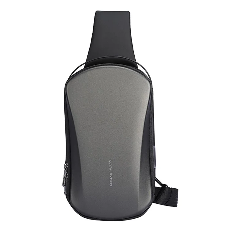 MARK RYDEN MR3998 PU+Oxford Cloth Hard Shell Chest Bag Men Single Shoulder Crossbody Bag - Gris