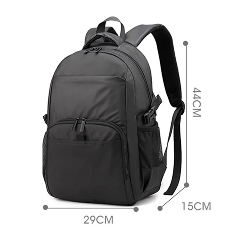 WEPOWER 3403# حقيبة ظهر من النايلون المقاوم للماء، حقيبة كتف للرجال مناسبة للكمبيوتر المحمول بحجم 15.6 بوصة - رمادي