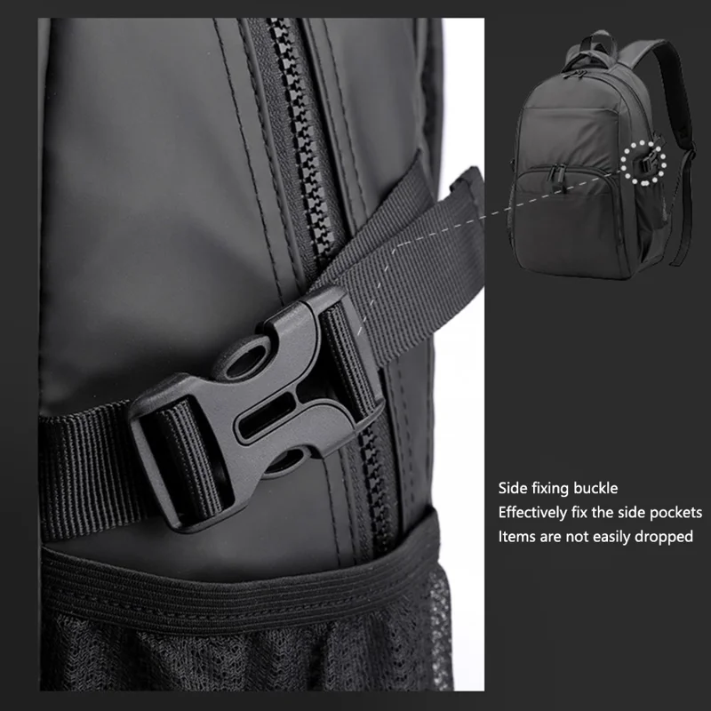 WEPOWER 3403# حقيبة ظهر من النايلون المقاوم للماء، حقيبة كتف للرجال مناسبة للكمبيوتر المحمول بحجم 15.6 بوصة - رمادي