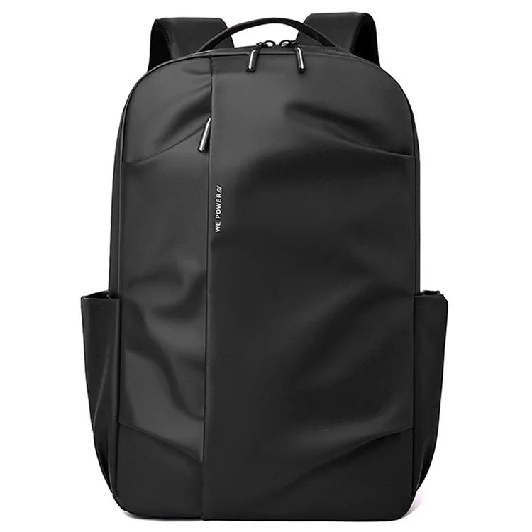 WEPOWER 3413# Men Laptop Rucksack Waterproof Nylon Backpack Travel Daypack for School Work - Black