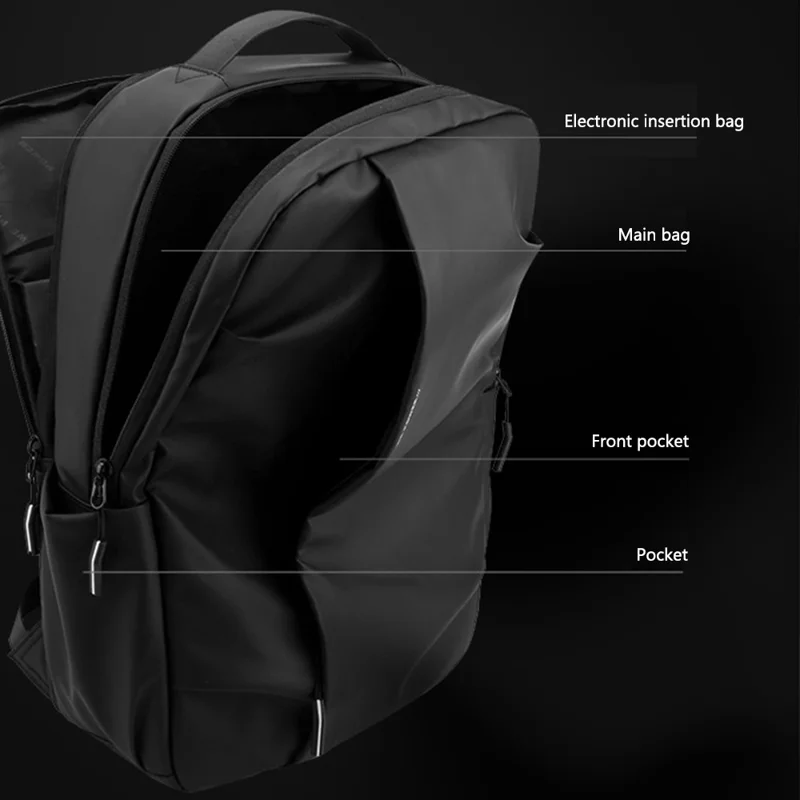 WEPOWER 3413# Men Laptop Rucksack Waterproof Nylon Backpack Travel Daypack for School Work - Grey