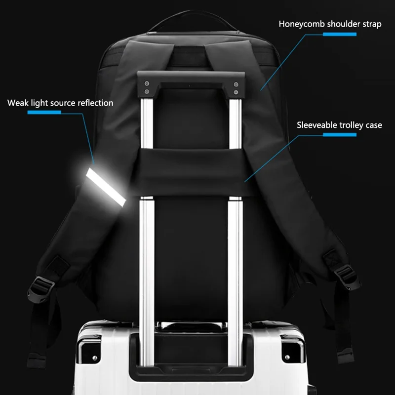 WEPOWER 3413# Men Laptop Rucksack Waterproof Nylon Backpack Travel Daypack for School Work - Grey