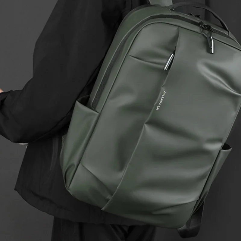 WEPOWER 3413# Men Laptop Rucksack Waterproof Nylon Backpack Travel Daypack for School Work - Army Green