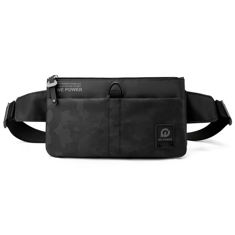 WEPOWER 1785 Nylon Cloth Waist Pack Men's Chest Bag Waterproof Shoulder Bag Daypack - Black