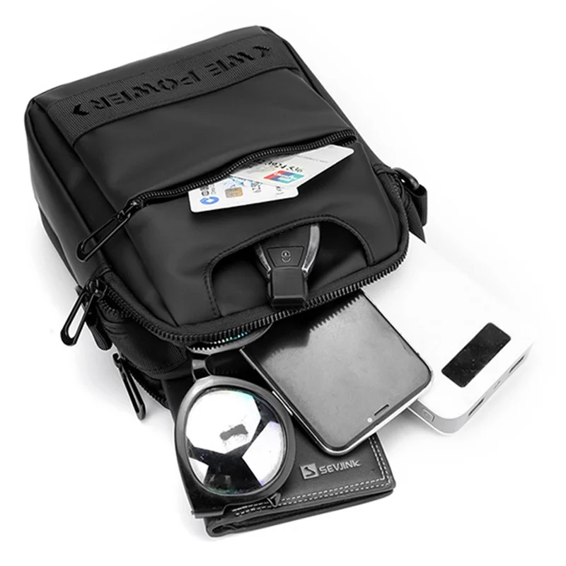 WEPOWER 1100-48 Waist Pack Men Messenger Bag Waterproof Crossbody Shoulder Bag - Dark Blue