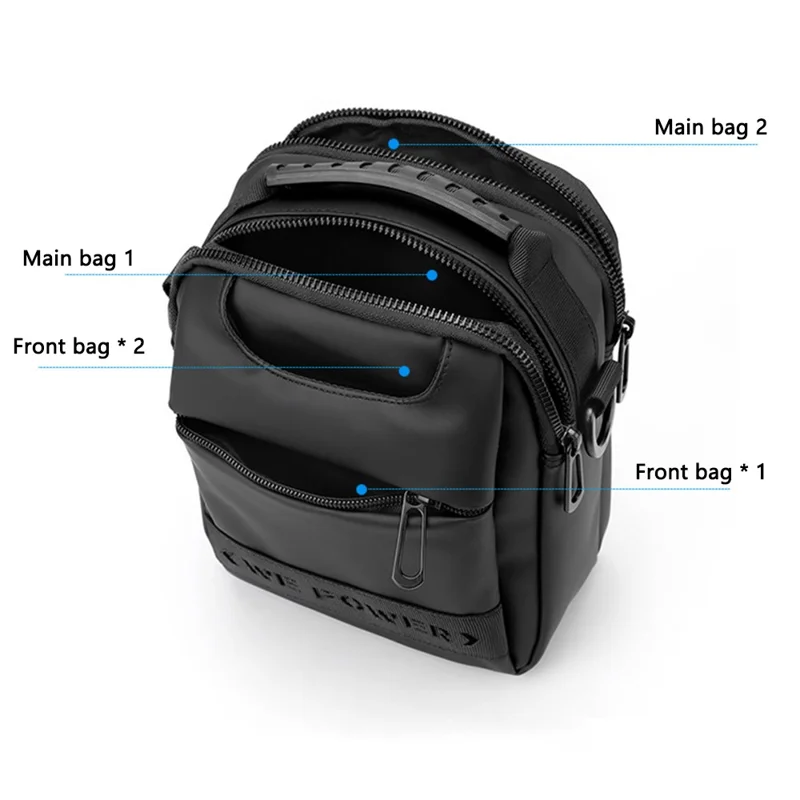 WEPOWER 1100-48 Waist Pack Men Messenger Bag Waterproof Crossbody Shoulder Bag - Dark Blue