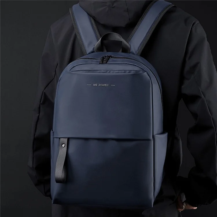 WEPOWER 1234 Outdoor Shoulder Bag Waterproof Nylon Backpack Travel Daypack for School Work - Dark Blue