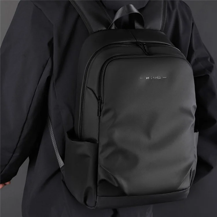 WEPOWER 1262 Men's Shoulders Bag Waterproof Nylon Cloth Travel Hiking Backpack Laptop Storage Bag - Black