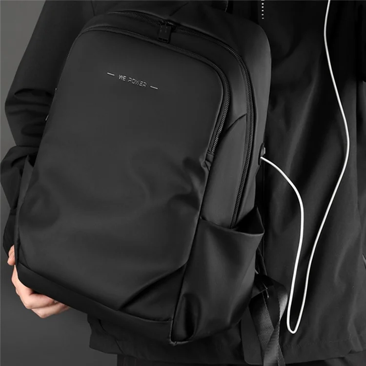 WEPOWER 1262 Men's Shoulders Bag Waterproof Nylon Cloth Travel Hiking Backpack Laptop Storage Bag - Black