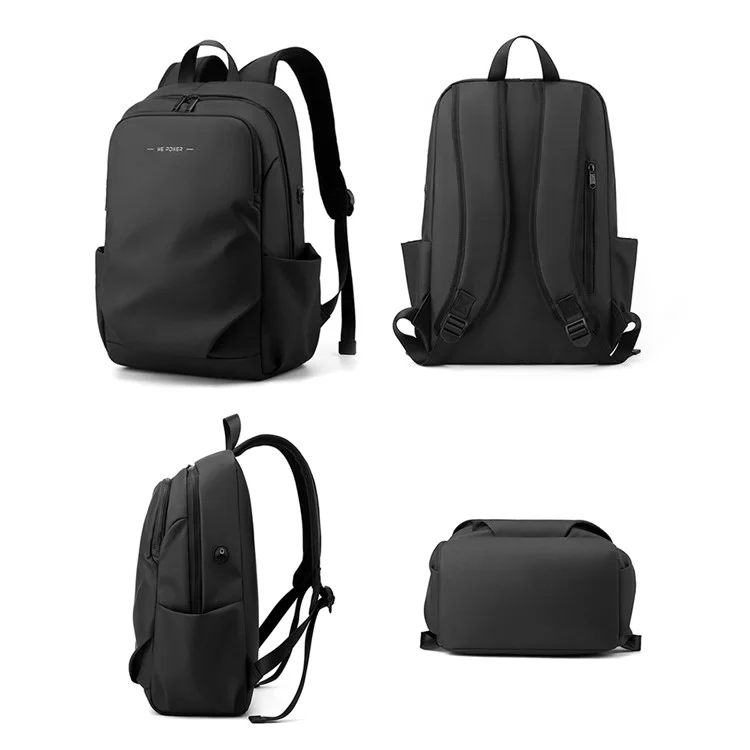 WEPOWER 1262 Men's Shoulders Bag Waterproof Nylon Cloth Travel Hiking Backpack Laptop Storage Bag - Black