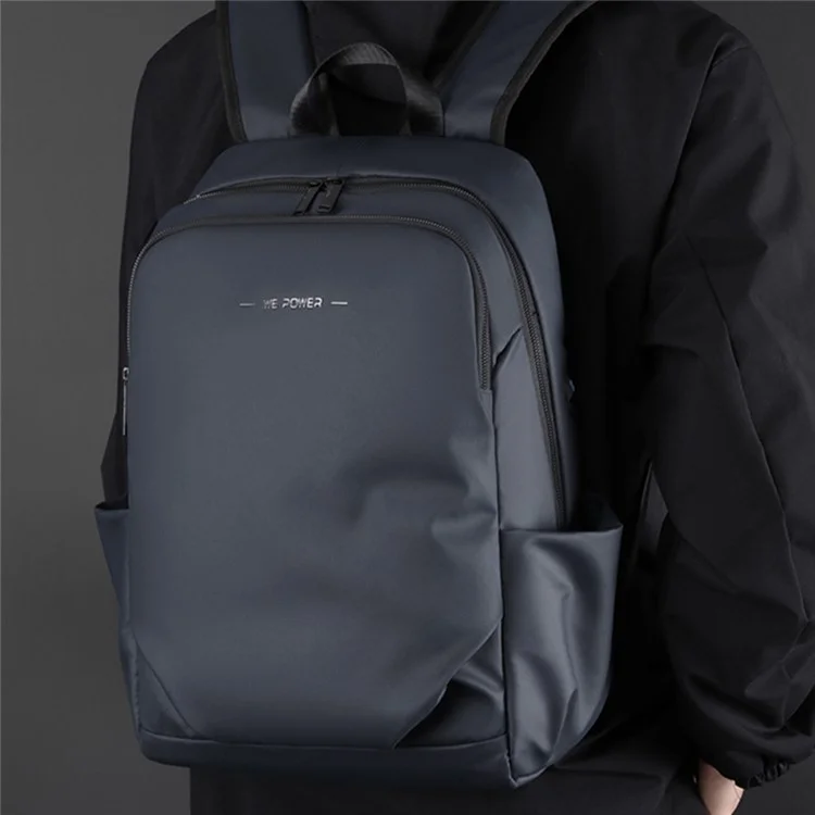 WEPOWER 1262 Men's Shoulders Bag Waterproof Nylon Cloth Travel Hiking Backpack Laptop Storage Bag - Dark Blue